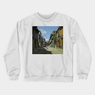 Rue de la Bavole, Honfleur by Claude Monet Crewneck Sweatshirt